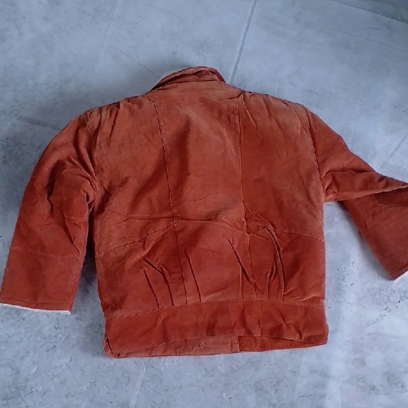 Vintage 80s Leather Sherpa Lined Jacket Shearling Collar - Picture 11 of 11